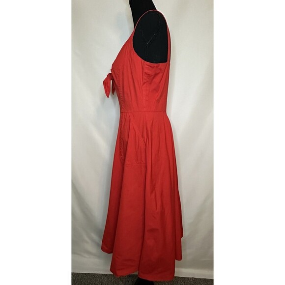 COLOR ME COURTNEY Red Coco Poplin Flirty Dress with Pockets Women's SIZE 4 - Picture 3 of 13